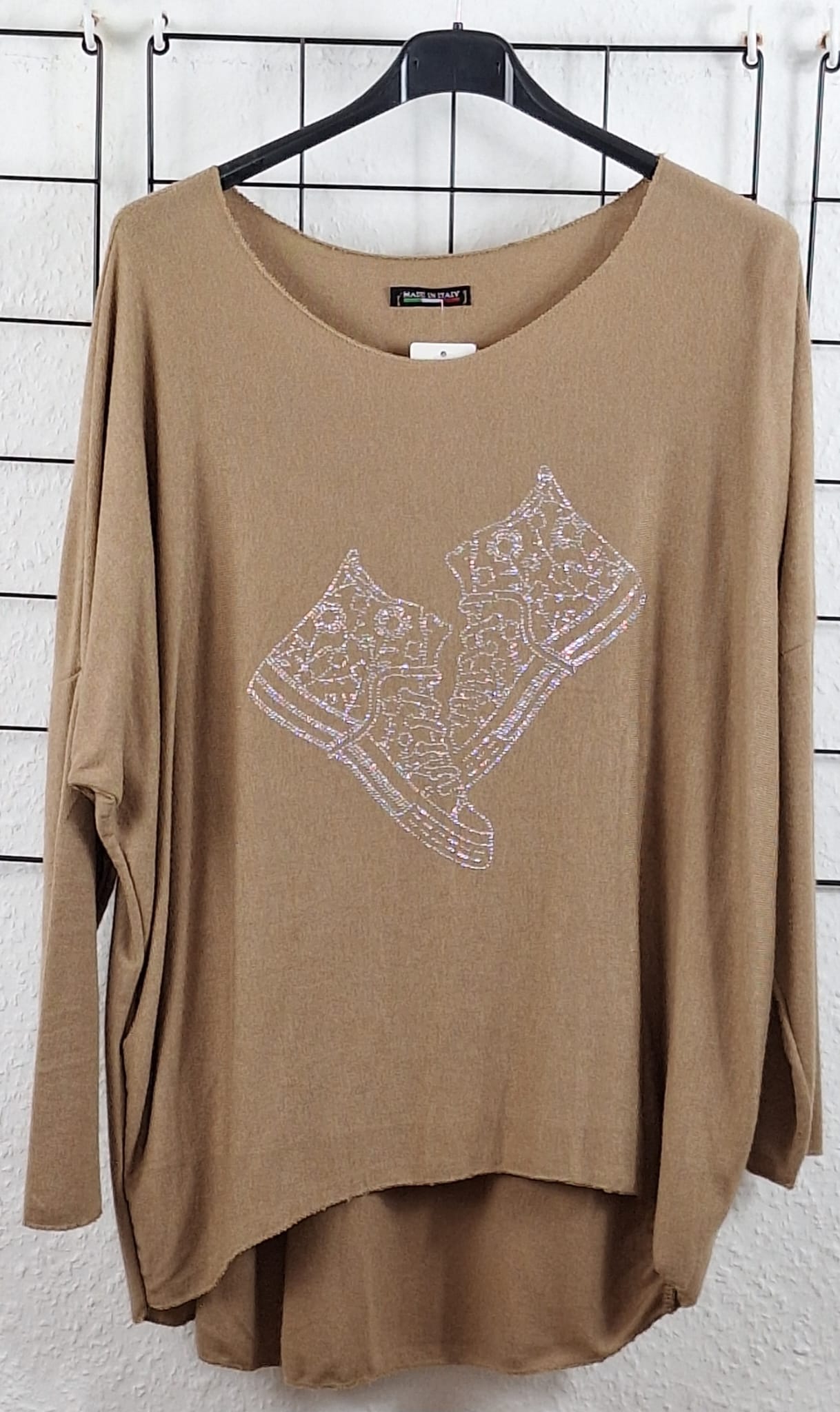 Feinstrick Langarmshirt "Glitzer Sneaker"