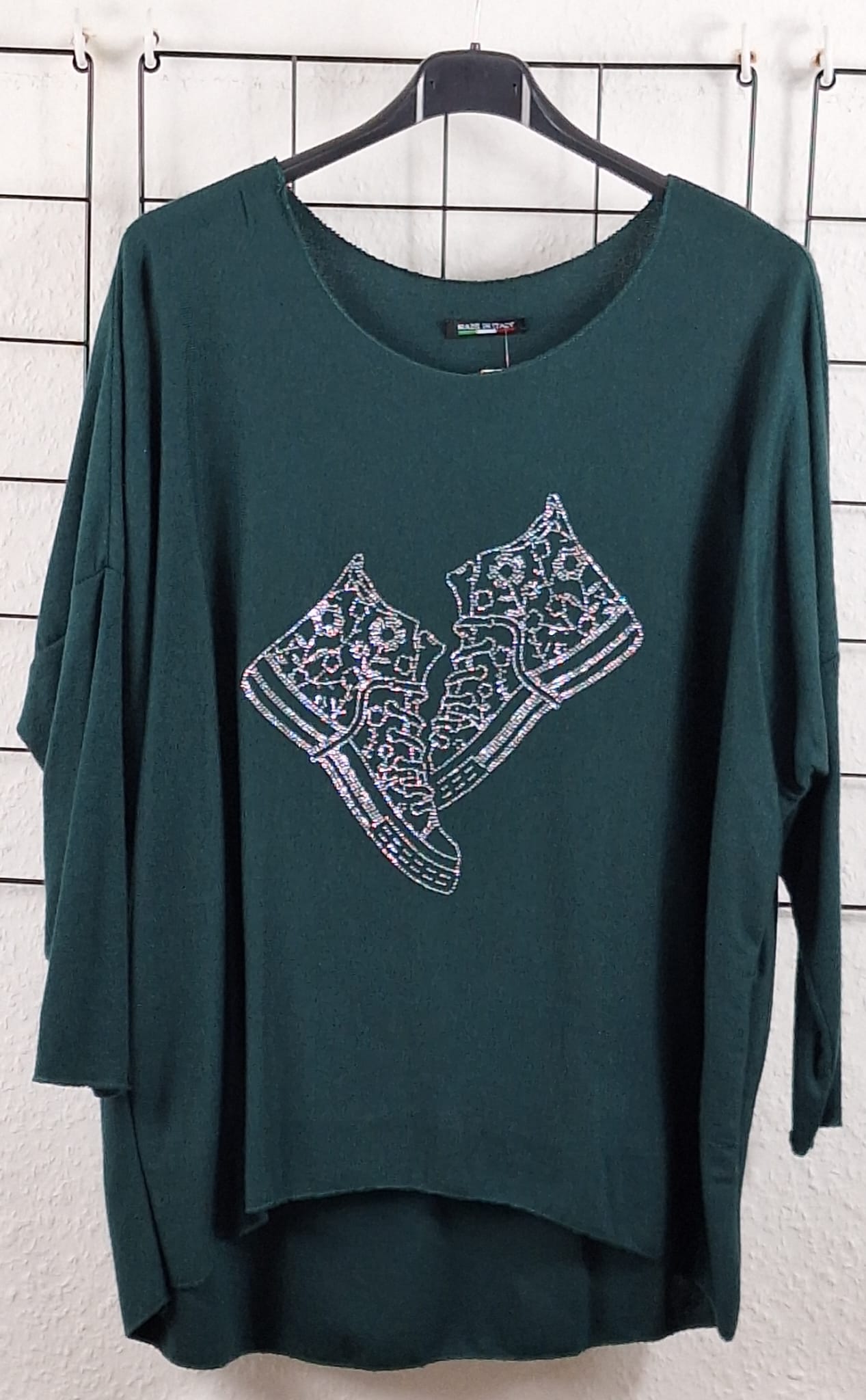 Feinstrick Langarmshirt "Glitzer Sneaker"