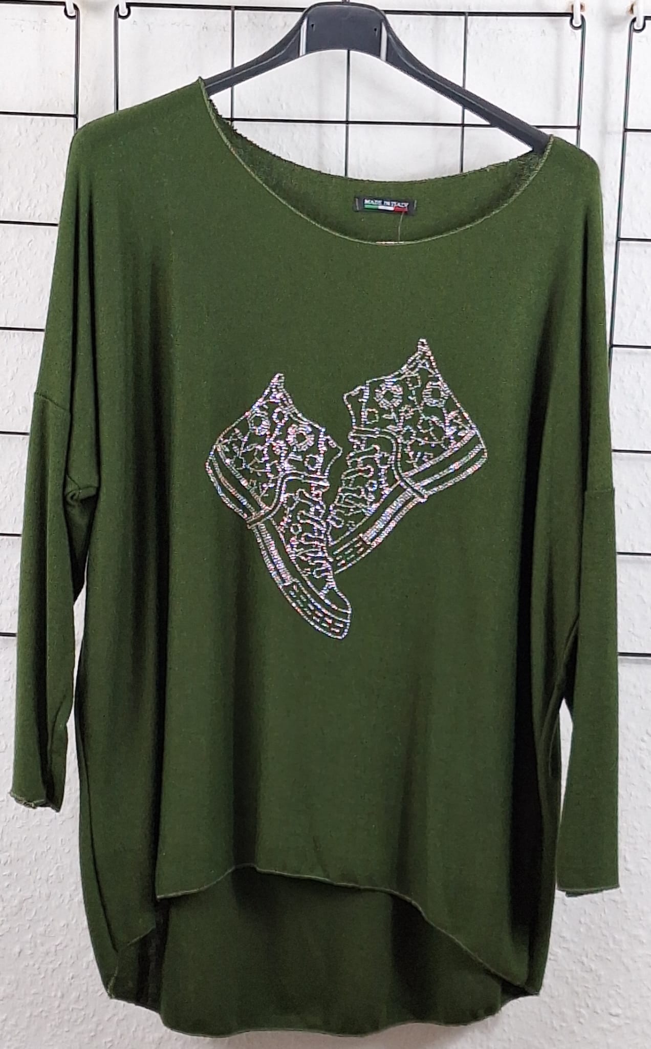 Feinstrick Langarmshirt "Glitzer Sneaker"
