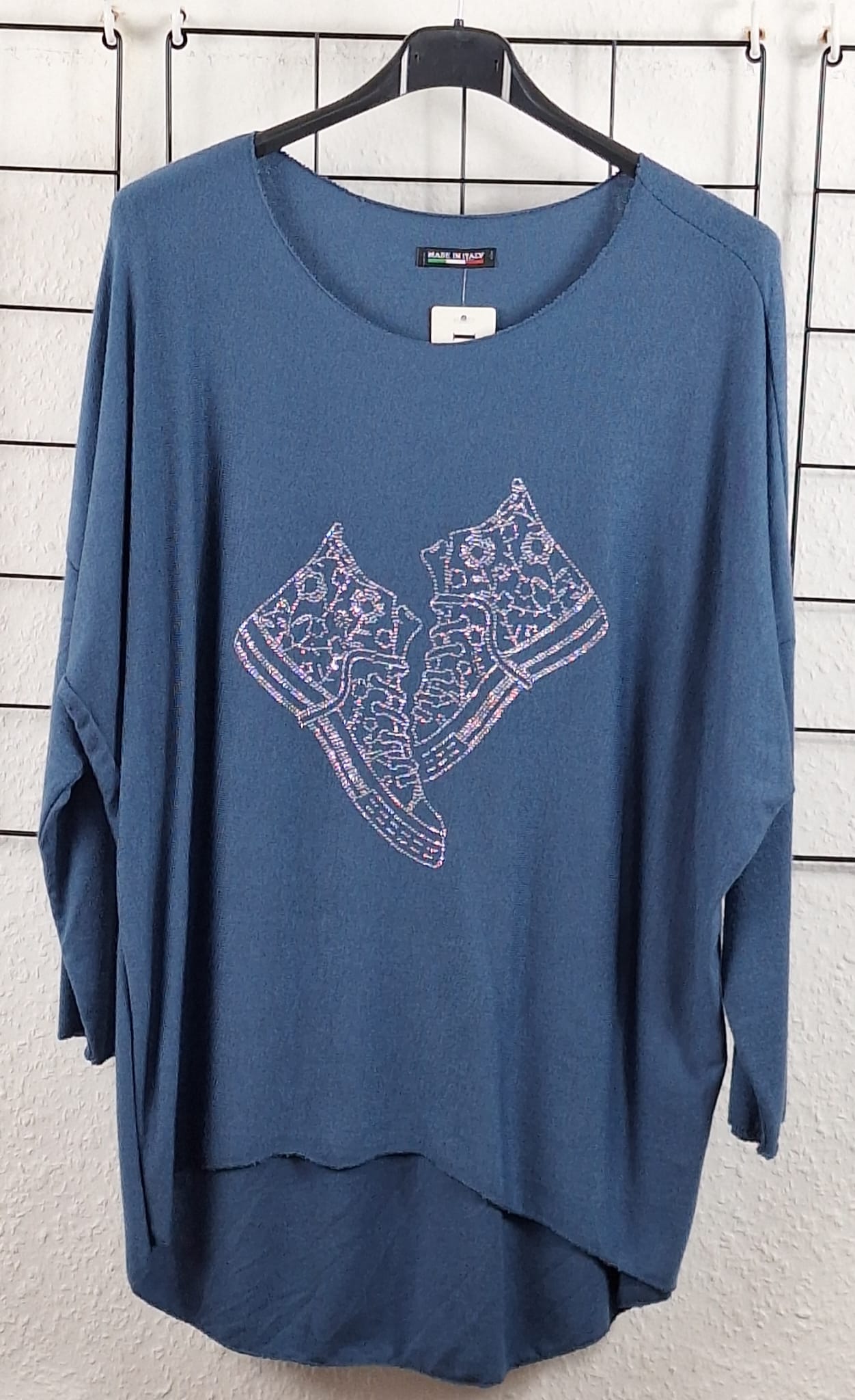 Feinstrick Langarmshirt "Glitzer Sneaker"