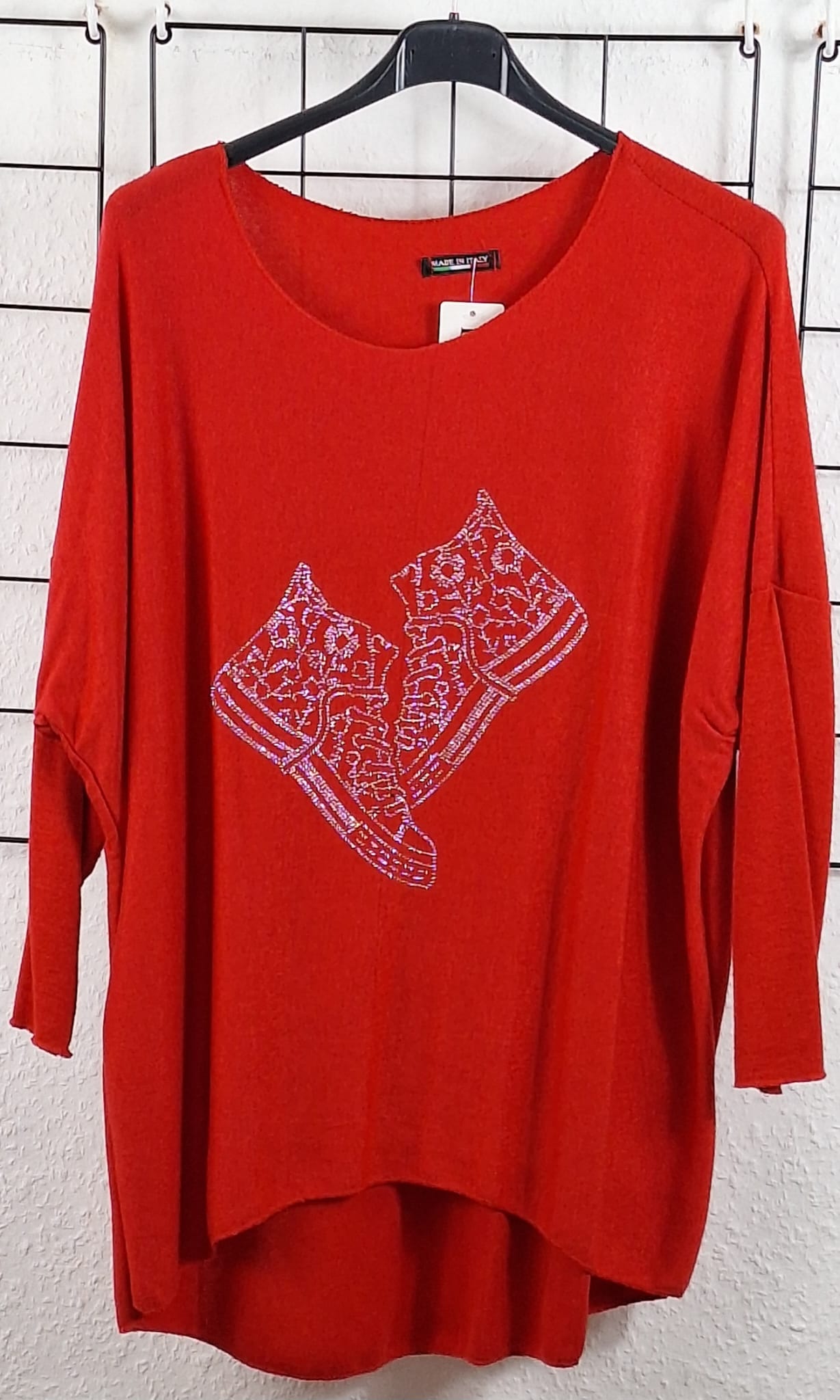 Feinstrick Langarmshirt "Glitzer Sneaker"