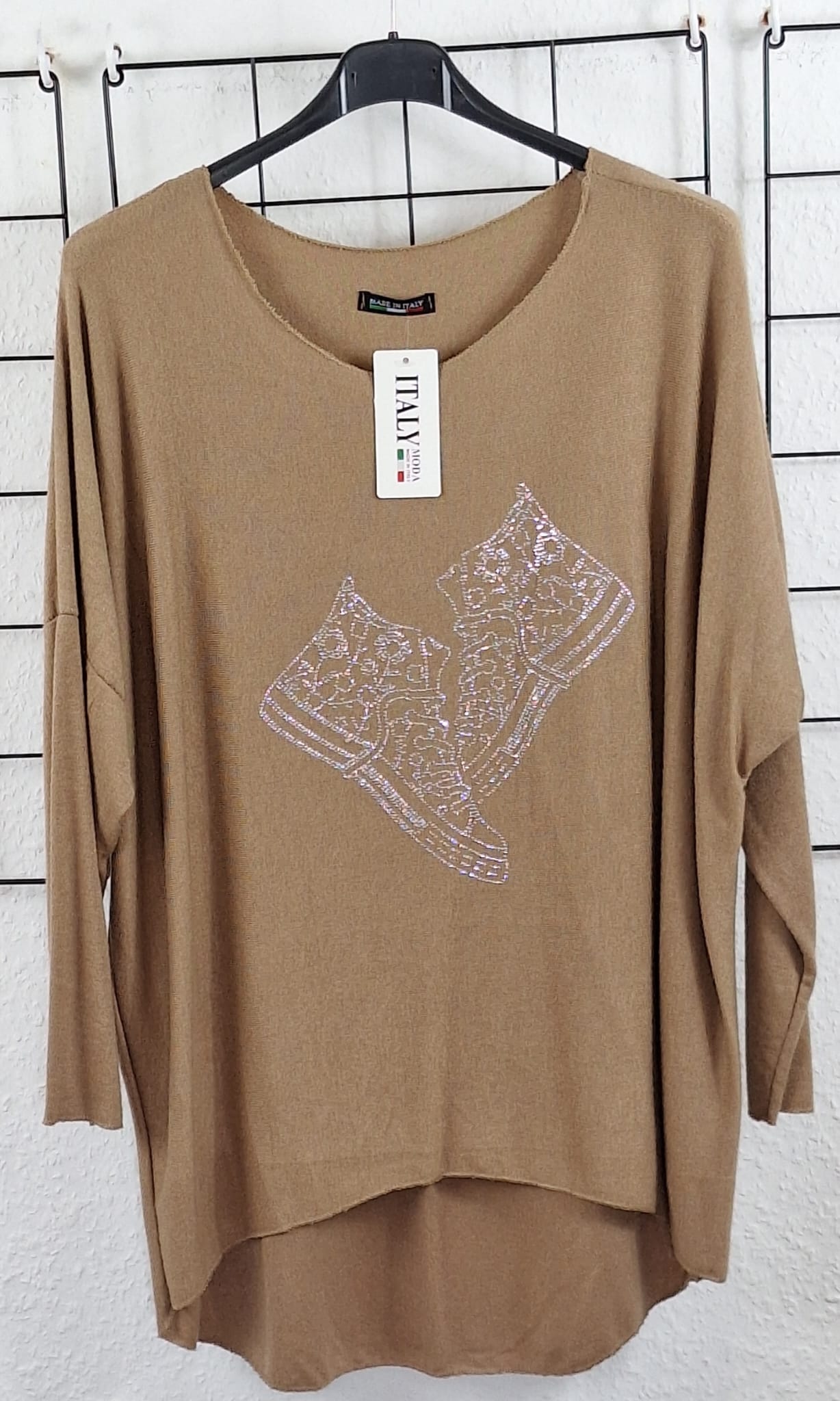 Feinstrick Langarmshirt "Glitzer Sneaker"