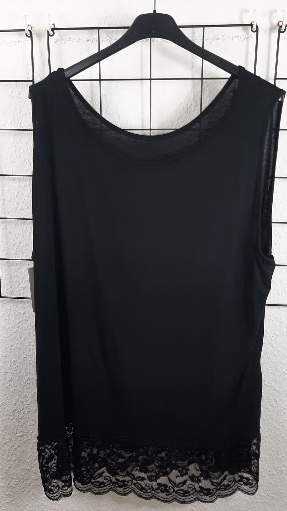 Träger Top Unifarben mit Spitze