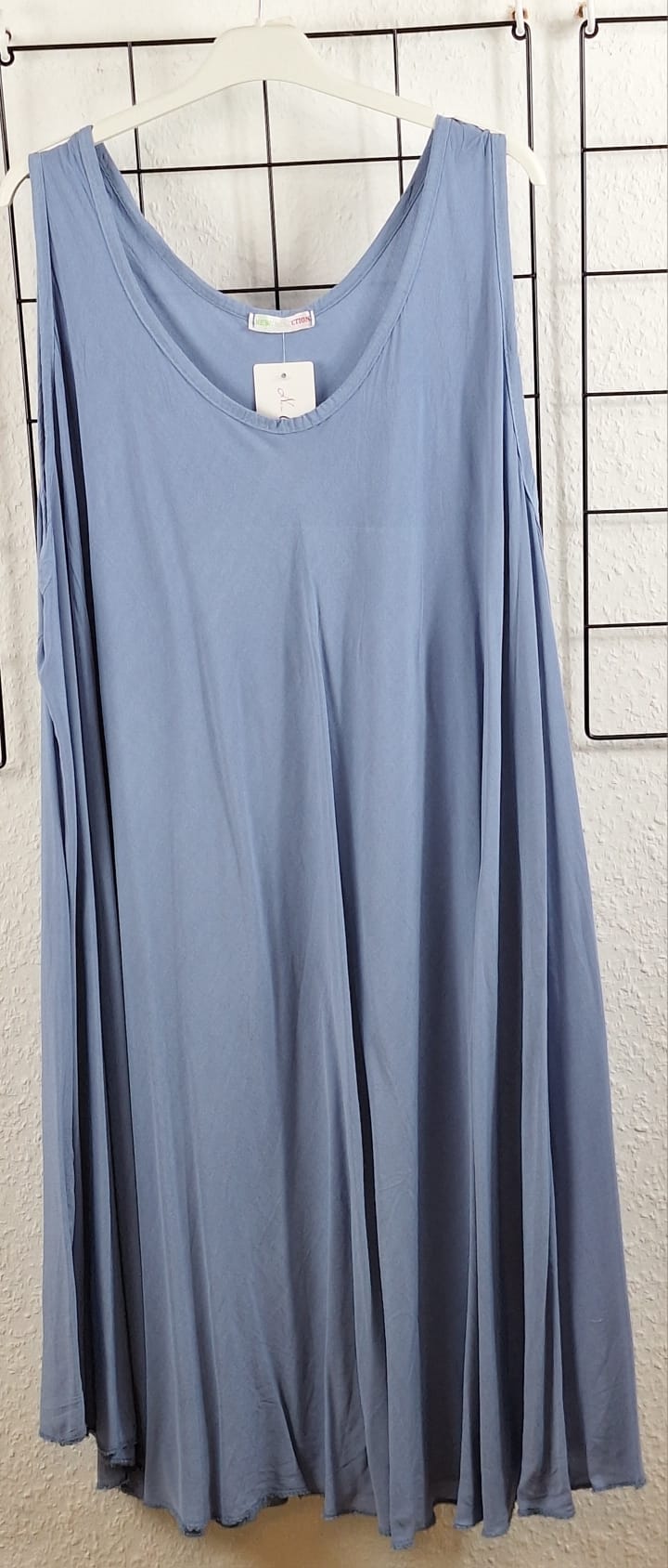 Damen Sommerkleid Plus Size aus Viskose – Einheitsgröße 48/50–52/54 – A-Linie, ärmellos, viele Farben