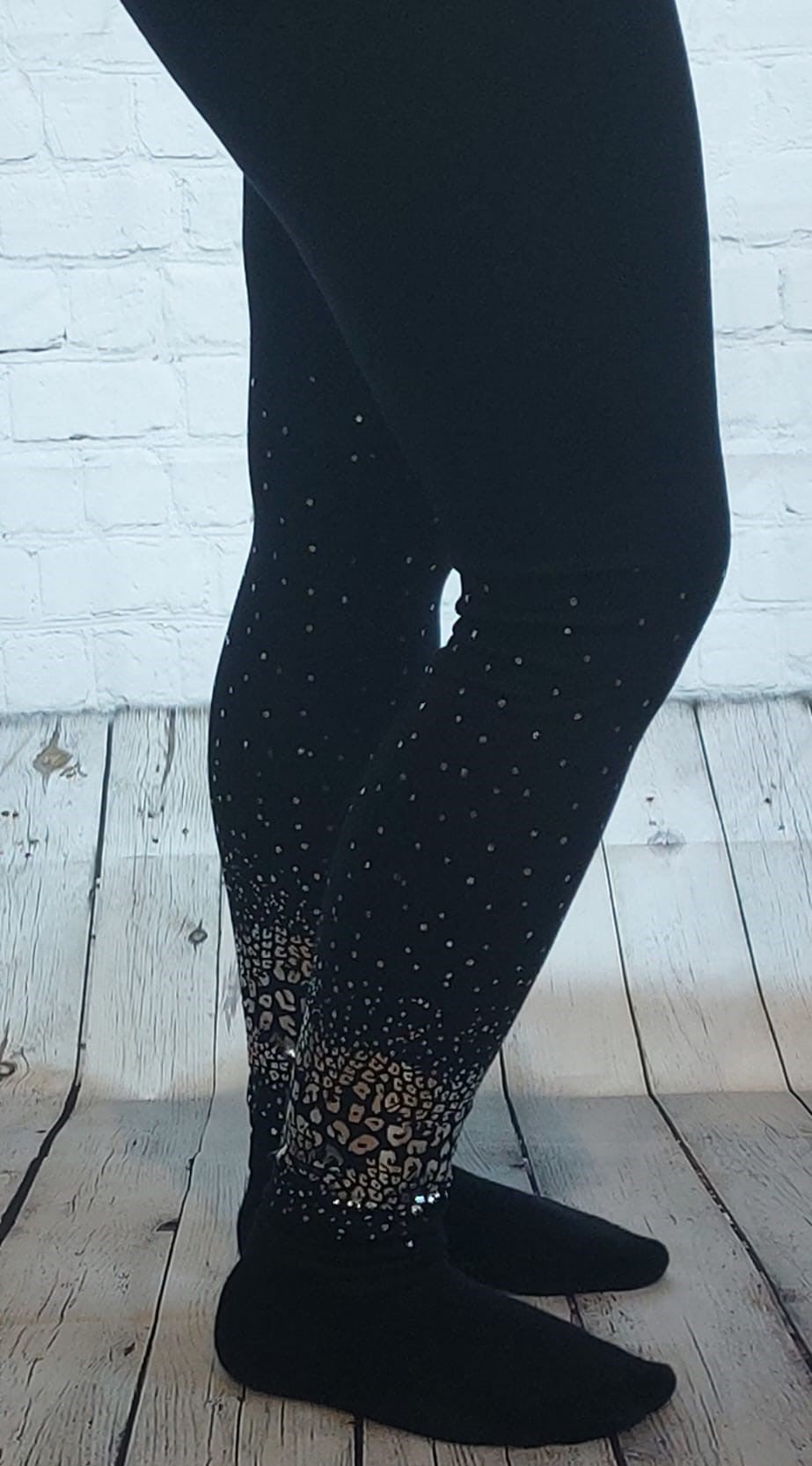 Leggings mit Metallic Effekt am Bein