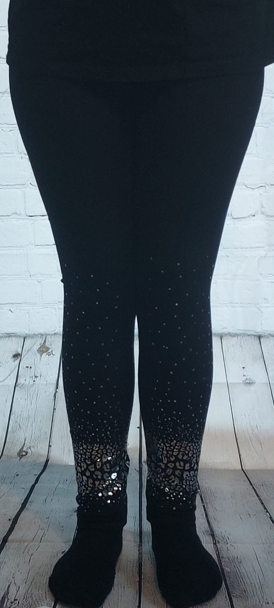 Leggings mit Metallic Effekt am Bein