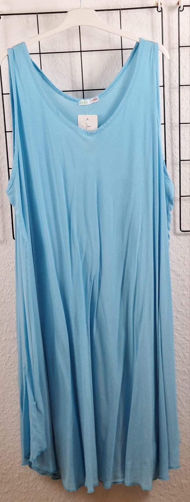 Damen Sommerkleid Plus Size aus Viskose – Einheitsgröße 48/50–52/54 – A-Linie, ärmellos, viele Farben