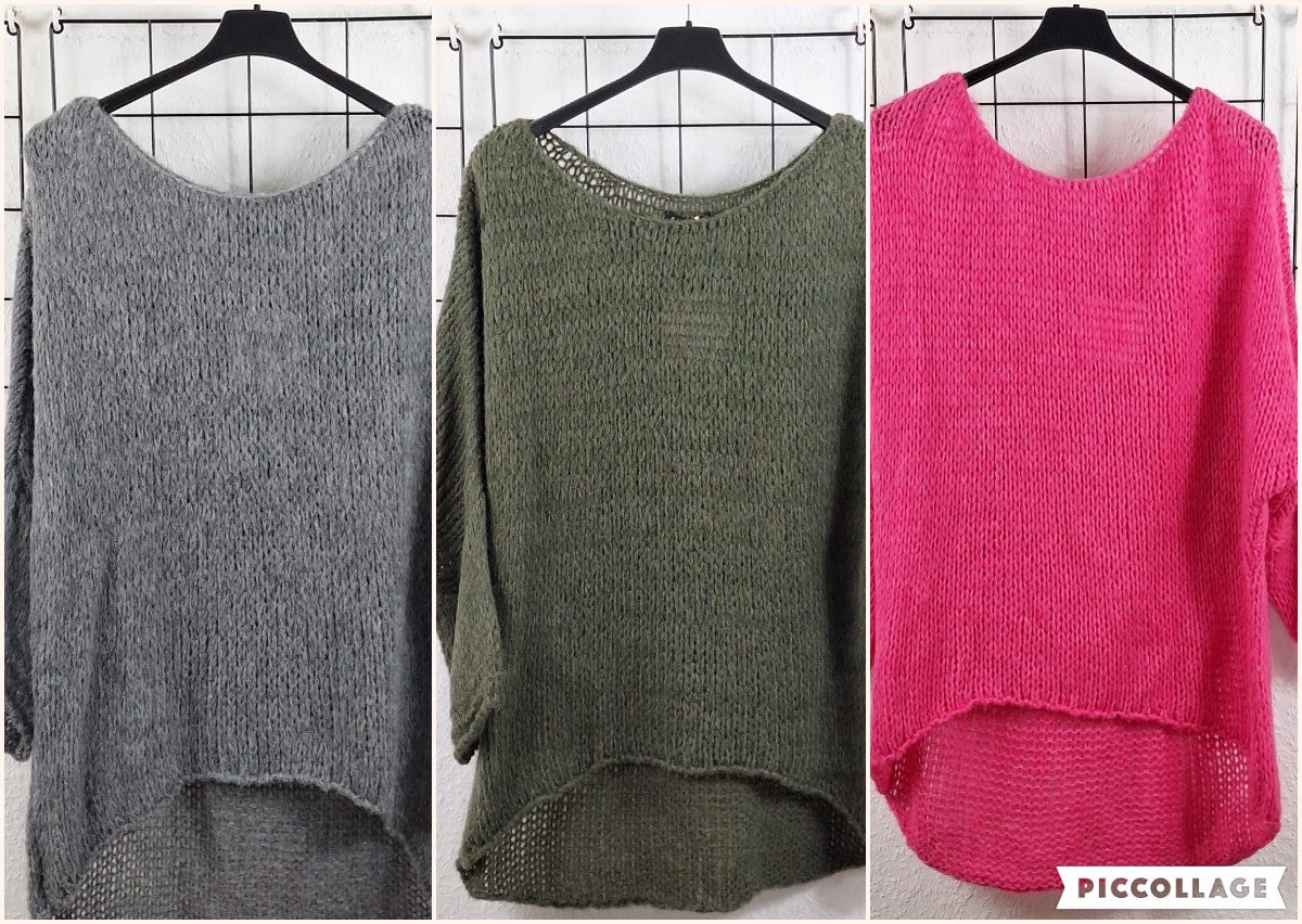 Grobstrickpullover "Vokuhila"