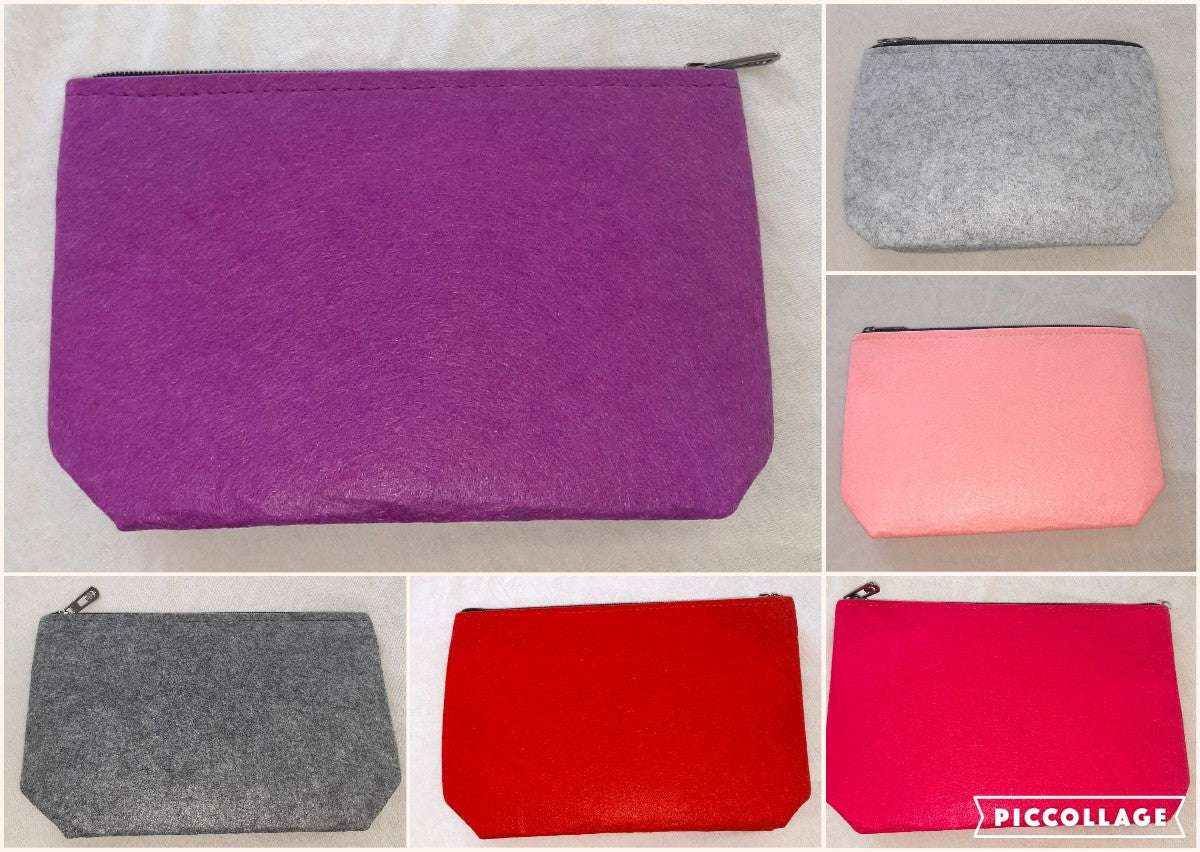💋 Persönliche Kosmetiktaschen aus Filz – in sechs Farben