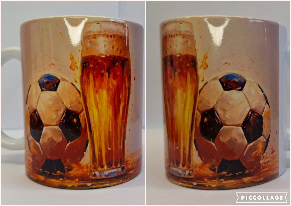 Fußball-Bier-Tasse – perfekter Spieltagsbegleiter für Fußballfans & Bierliebhaber – 330 ml Kaffeebecher