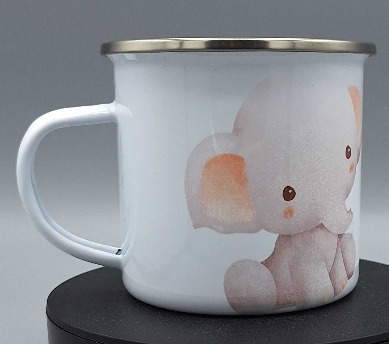 „Emaillebecher mit Elefantenmotiv – Geschenk zur Geburt für Jungen & Mädchen“