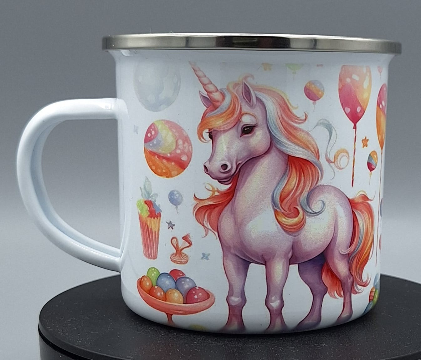 Emailletasse Einhorn – Geschenkidee für Kinder & Einhorn-Fans – 375 ml