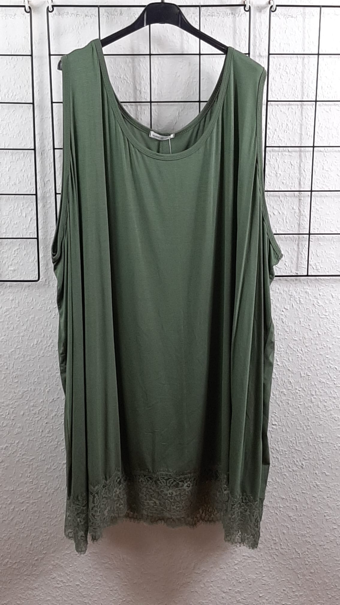 Träger Top Unifarben mit Spitze