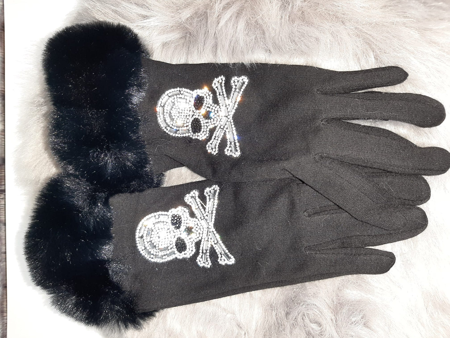 Handschuhe "Totenkopf & Knochen" mit Touchfinger