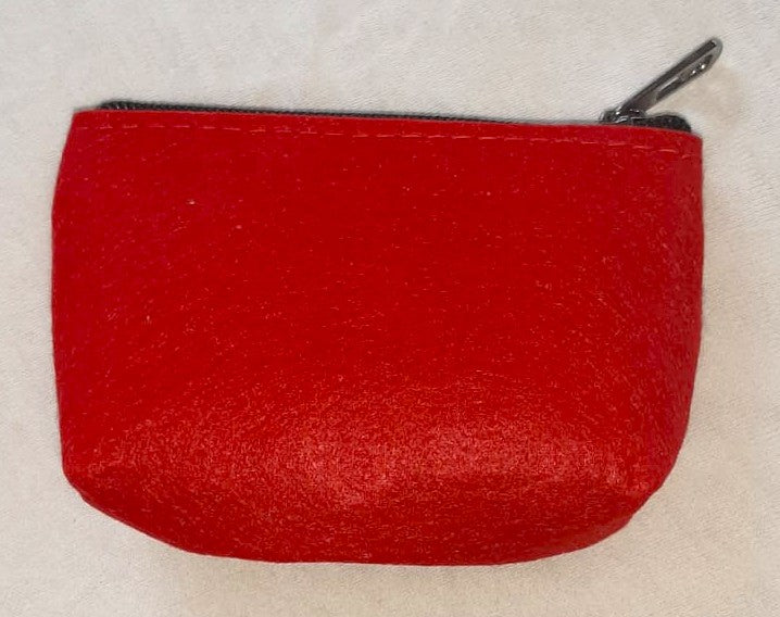 rote Mini-Kosmetiktasche aus Filz – individuell bedruckt