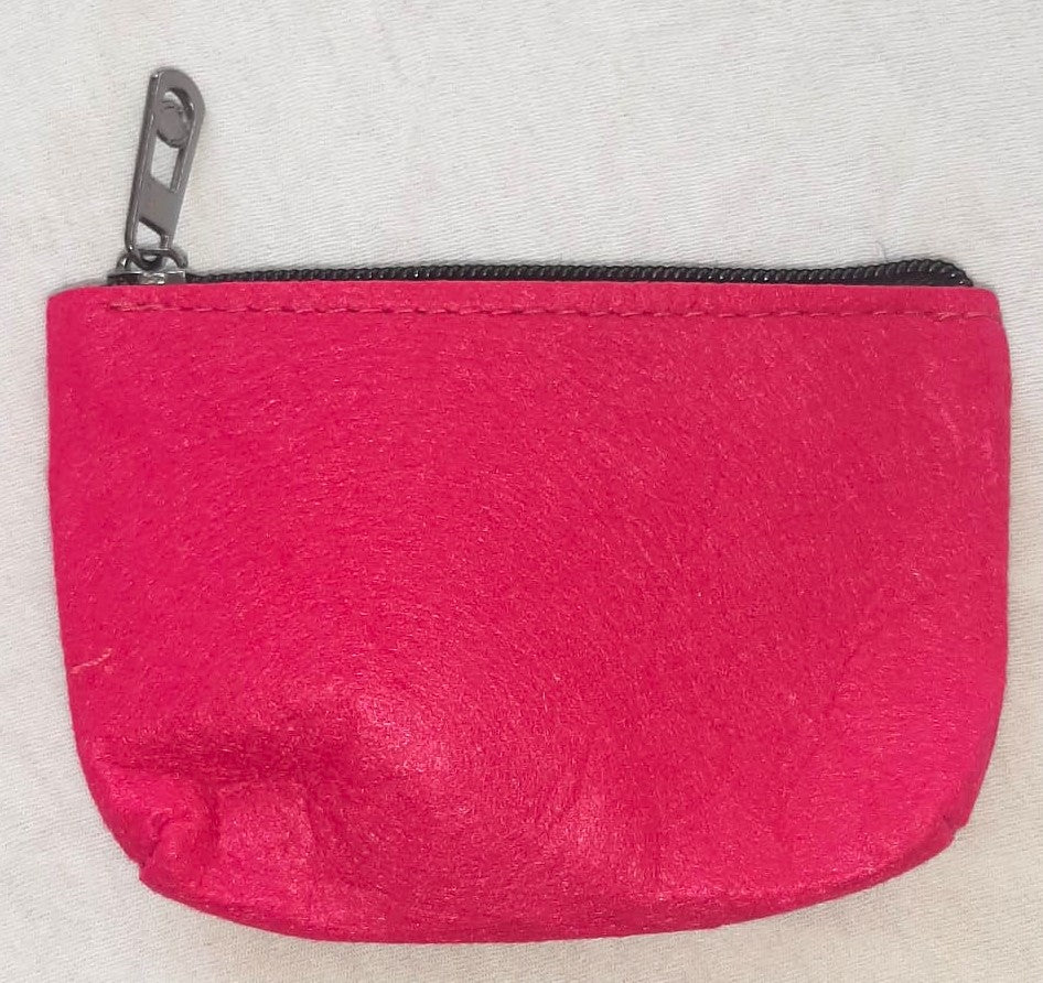 kompakte Kosmetiktasche aus Filz – Pink, individuell bedruckbar