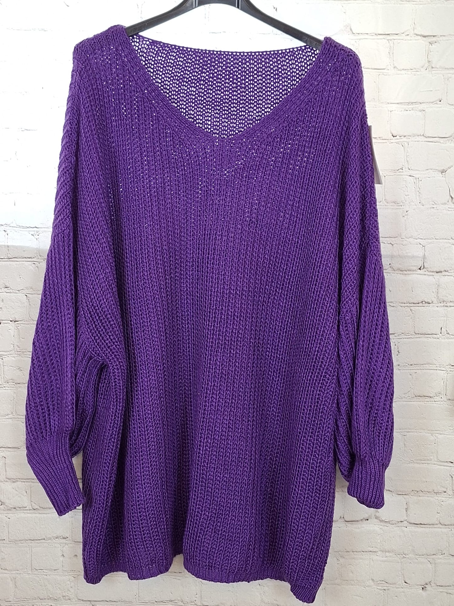 Kuscheliger Strickpullover mit V-Ausschnitt – One Size bis 54/56