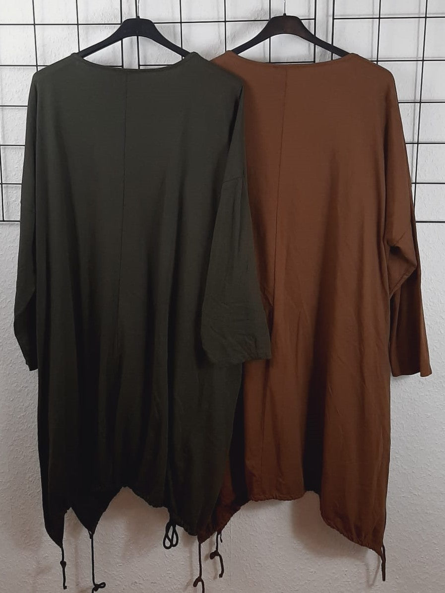 Long Pullover mit Cut Outs