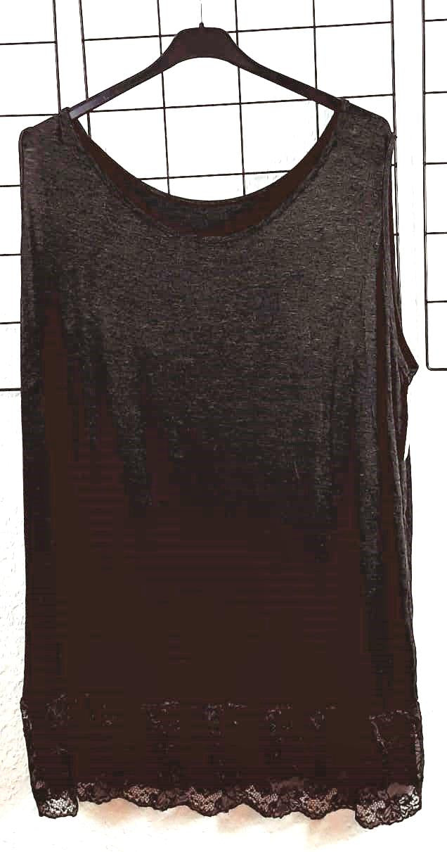 Träger Top Unifarben mit Spitze