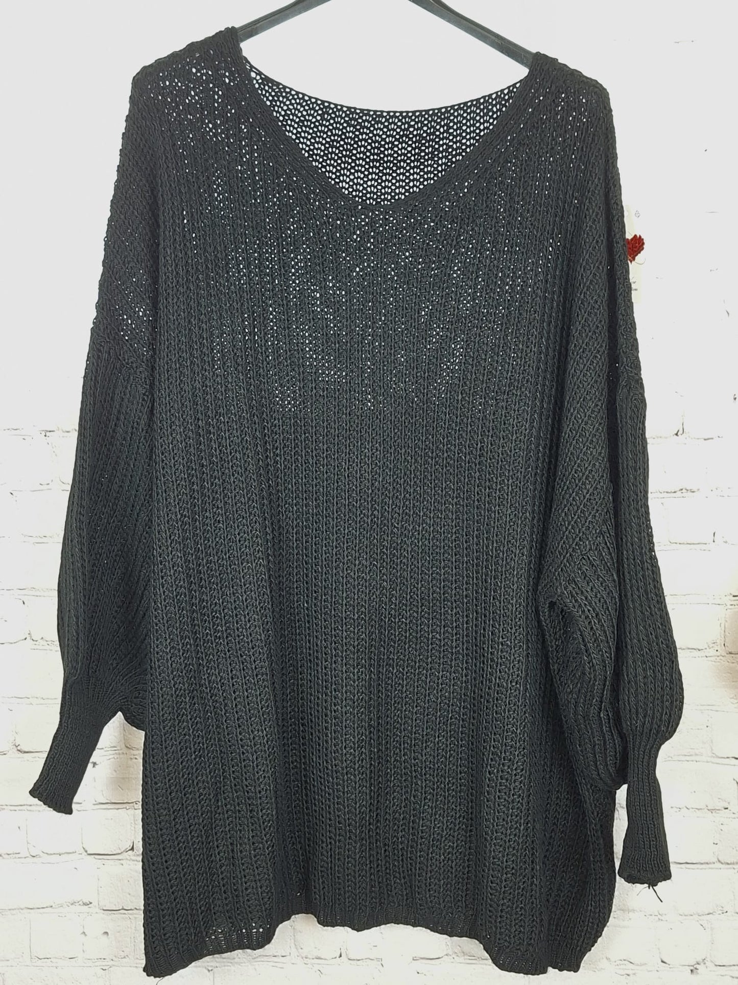 Kuscheliger Strickpullover mit V-Ausschnitt – One Size bis 54/56