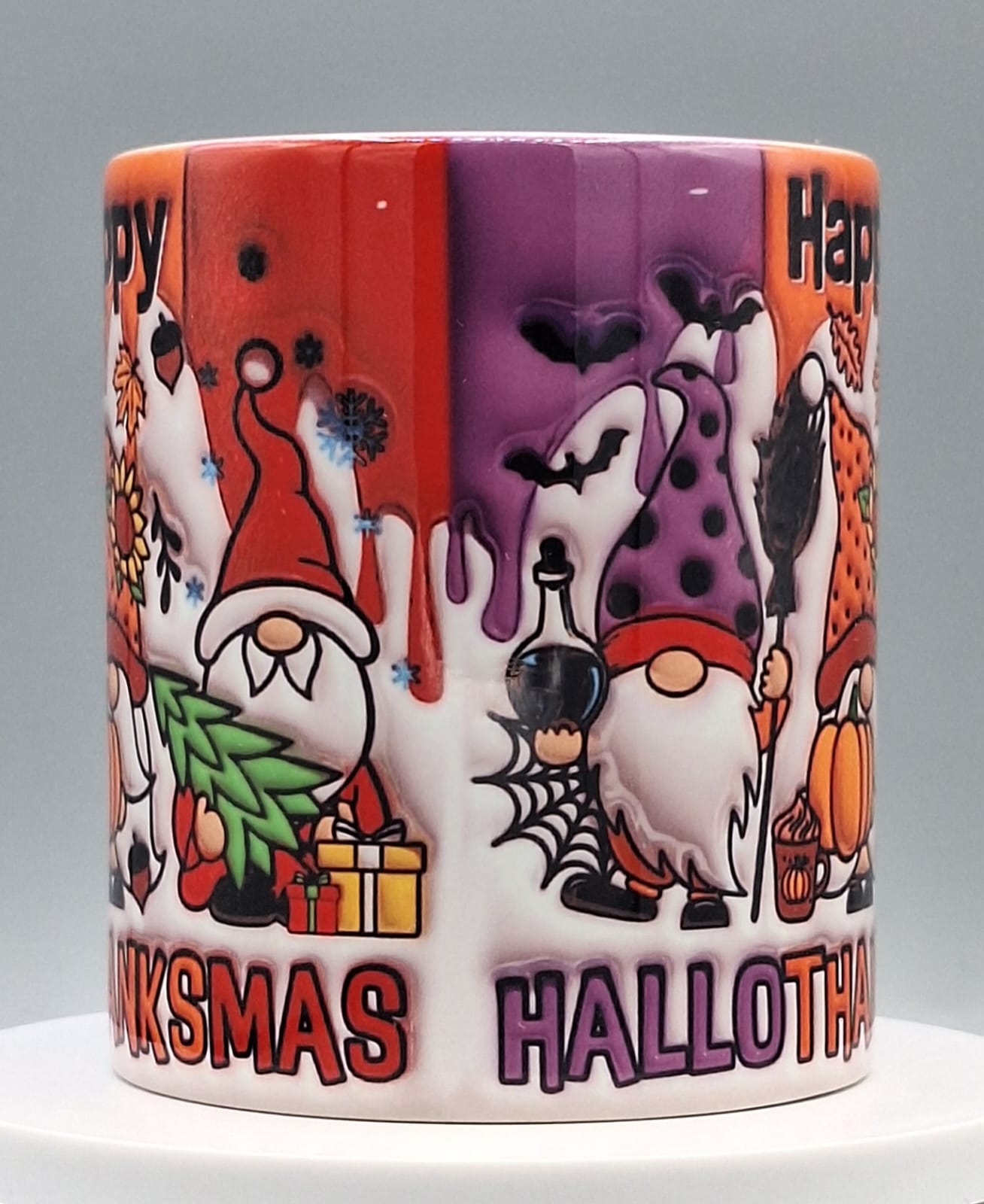 HALLOTHANKSMAS Gnome Tasse – Lustige Herbst- & Halloween Kaffeetasse (330 ml)