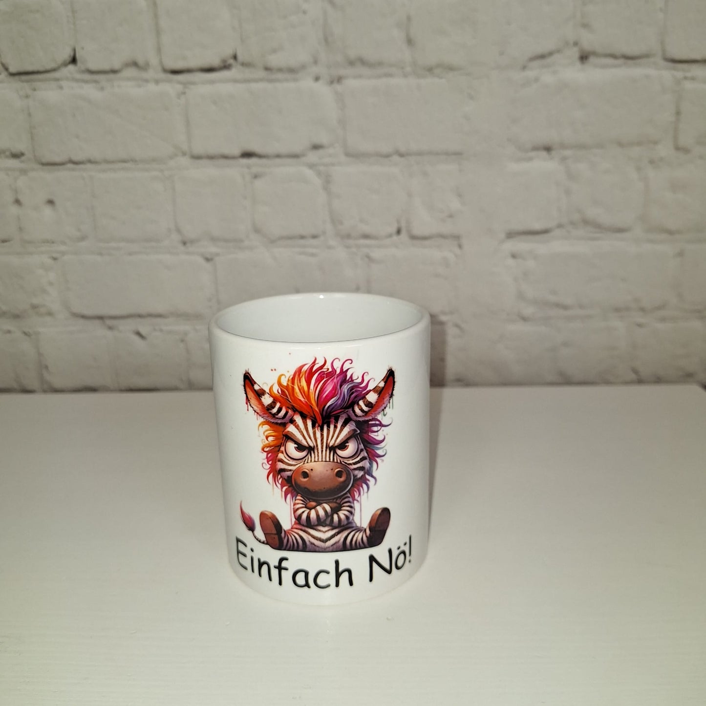 Detailaufnahme lustige Zebra Tasse 330ml