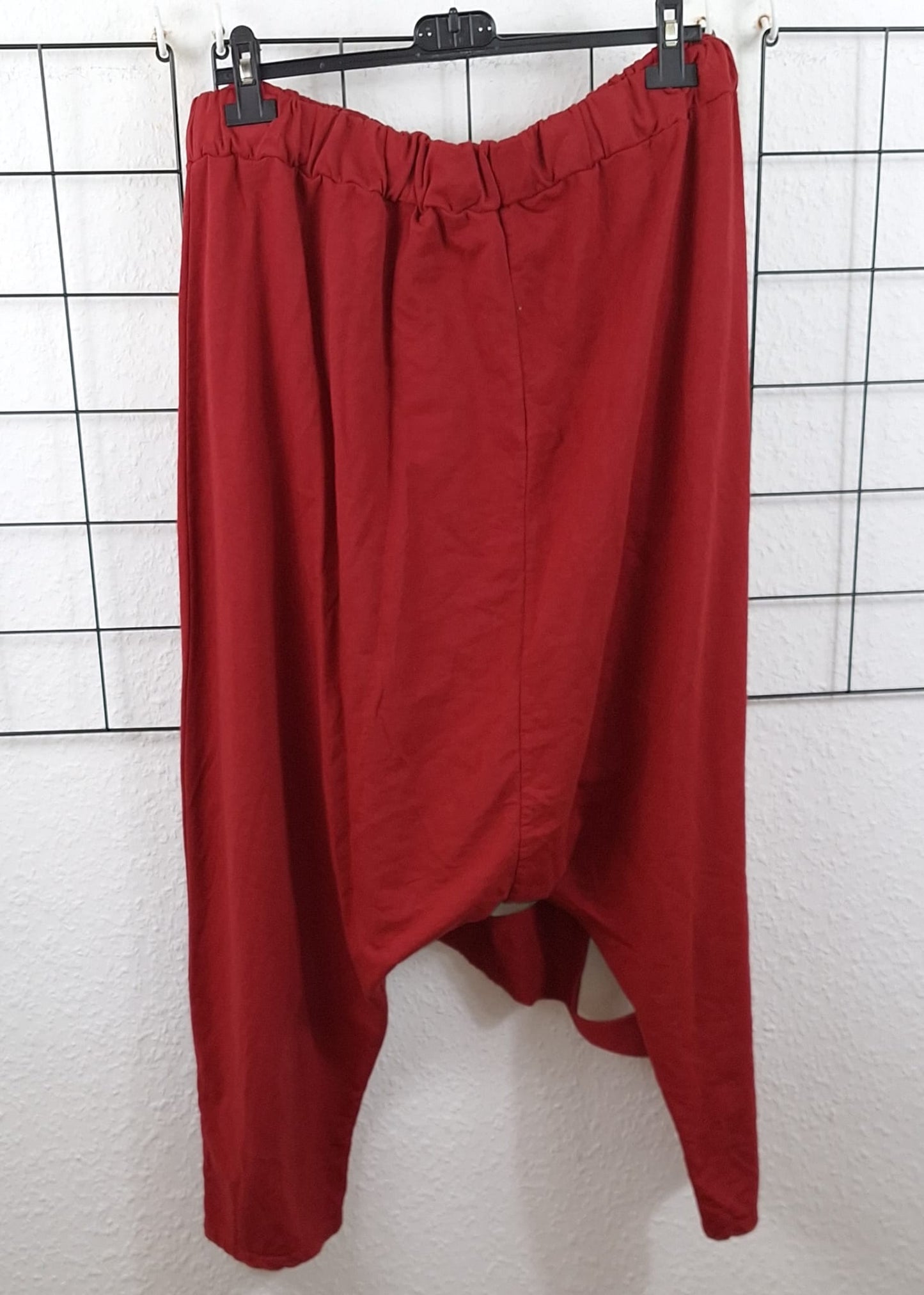 Damen Haremshose Oversize Boho mit Gitterdesign – Baumwolle Baggy Hose Übergröße 48/50 bis 52/54 – 7 Farben