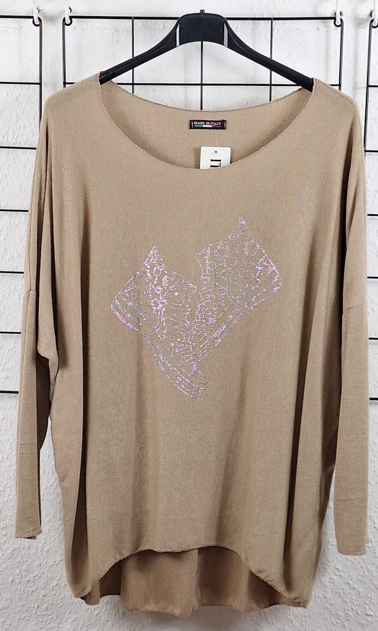 Feinstrick Langarmshirt "Glitzer Sneaker"