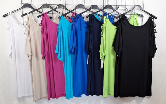 Lässiges Damen T-Shirt mit Schulterdetails in großen Größen (44/46–52/54) – bequem, figurumspielend & in 7 Farben erhältlich – ideal für Alltag & Sommer.