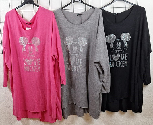 Vokuhila Langarmshirt Glitzermaus