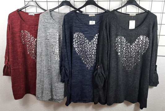 Schicker Feinstrick Pullover "Herz"