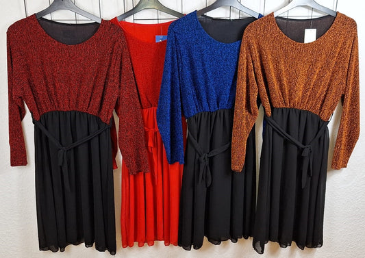 Langarm Glitzerkleid