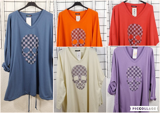 Pullover "Strass Totenkopf"