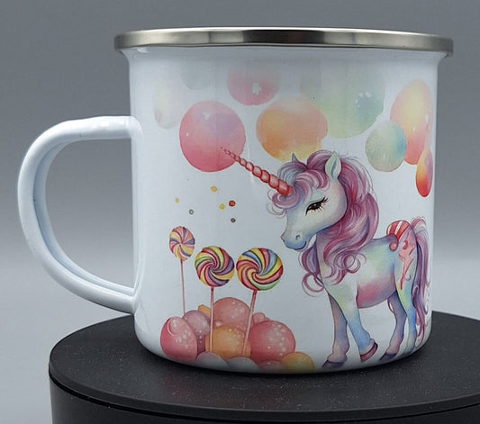 🦄 Emailletasse mit Einhorn-Motiv – robust, süß & absolut einzigartig