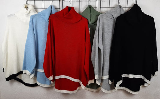 Strickpullover mit Rollkragen