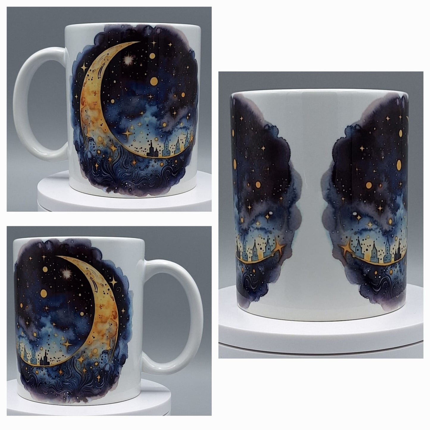 Mystische Mond Tasse mit Sternenhimmel | 330ml | Spülmaschinenfest | Traumhafte Geschenkidee | Orca Sublimationstasse
