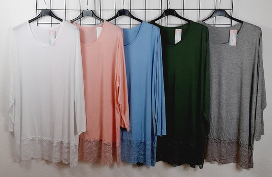 Langarmshirt Unifarben