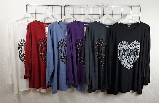 Langarmshirt Herz "I´Adore"