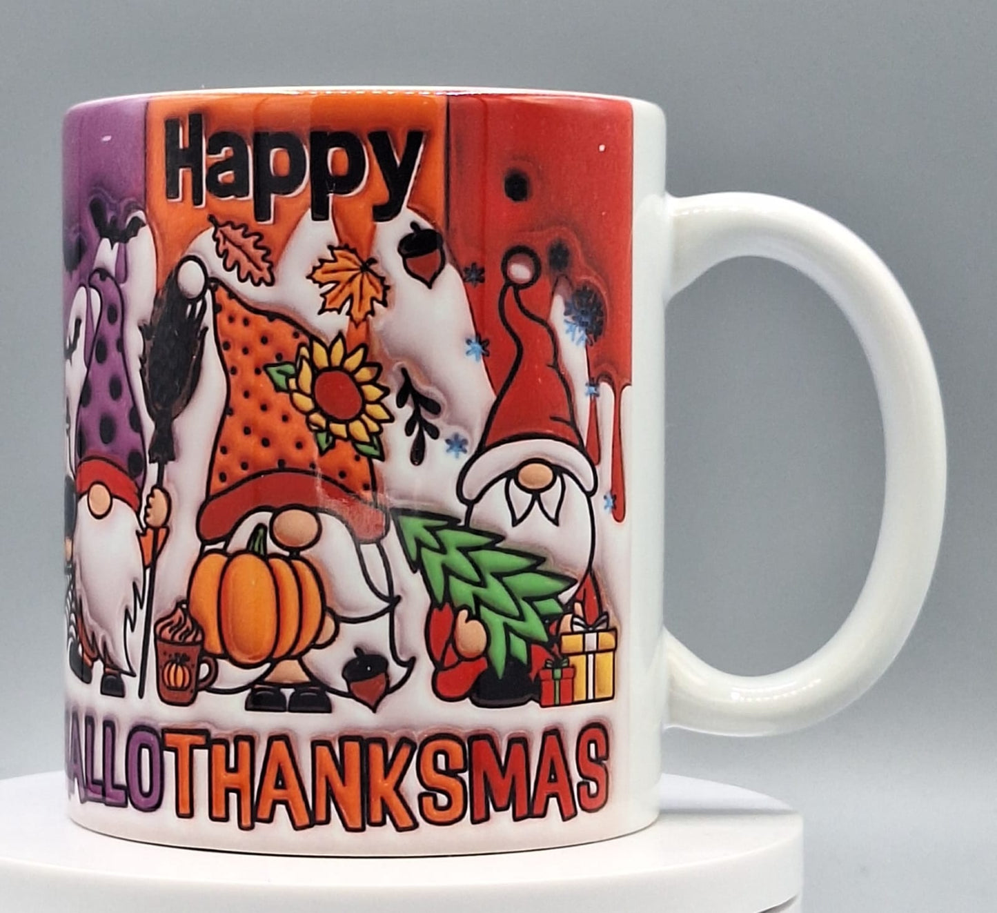 HALLOTHANKSMAS Gnome Tasse – Lustige Herbst- & Halloween Kaffeetasse (330 ml)