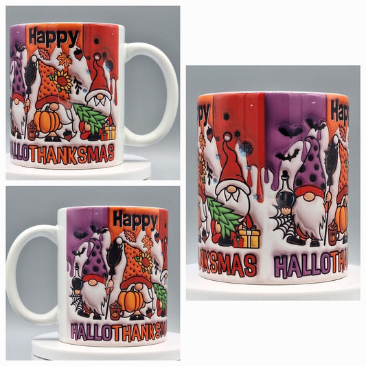 HALLOTHANKSMAS Gnome Tasse – Lustige Herbst- & Halloween Kaffeetasse (330 ml)